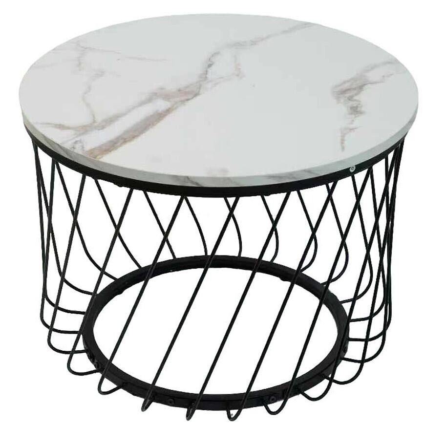 Konferenčný Stolík Pmc-Ct2516-2 Biely Mramor/Čierna