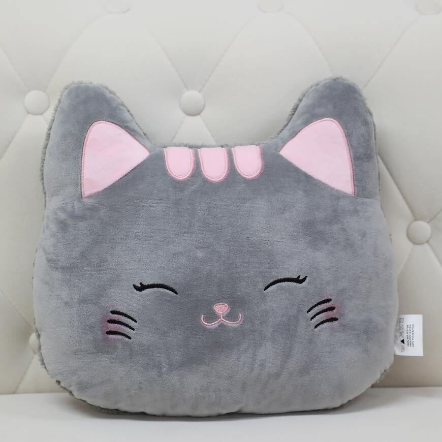 Vankúš Mačka 38x33 cm sivý