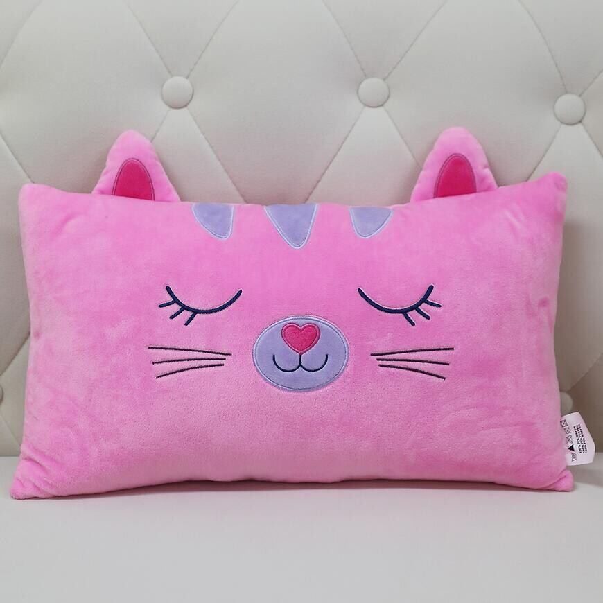 Vankúš Mačka podlhovastý 30x40 cm ružový