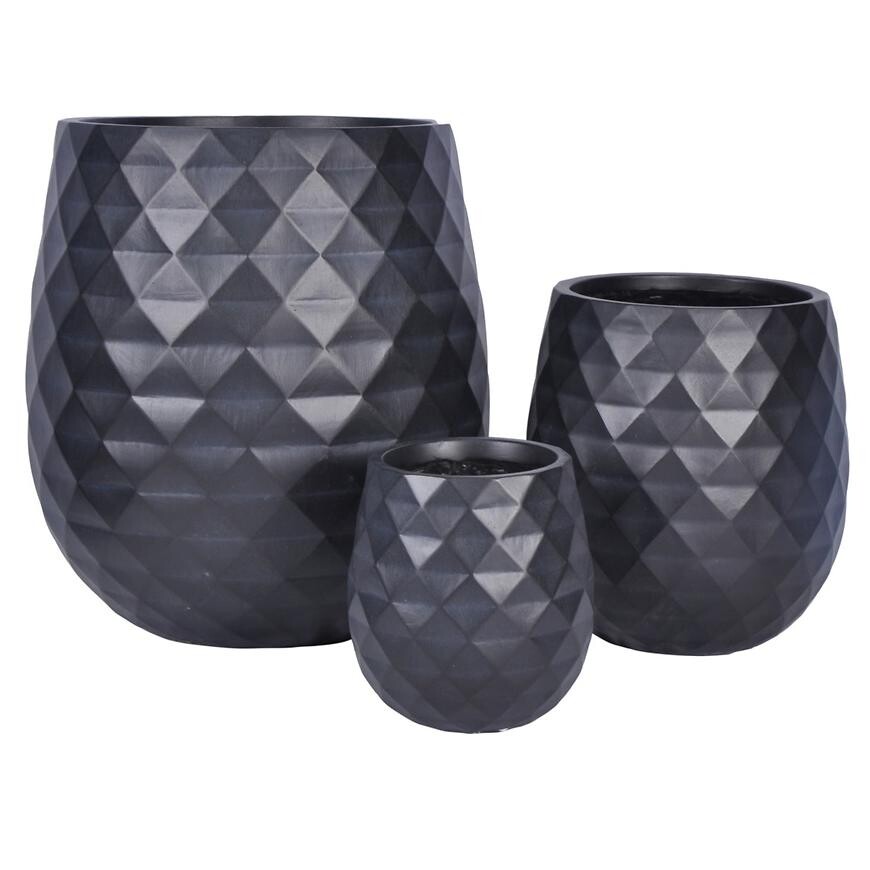 Kvetináč LT14658-3S 20x20x23 cm  P37A tmavosivý