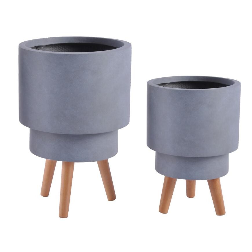 Kvetináč LT14766T-2S 24x24x25,5 P02G sivý