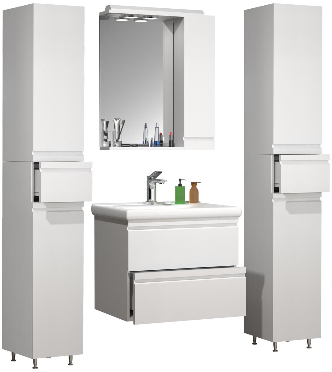 5-dielna umývadlová skrinka Silora L, biela