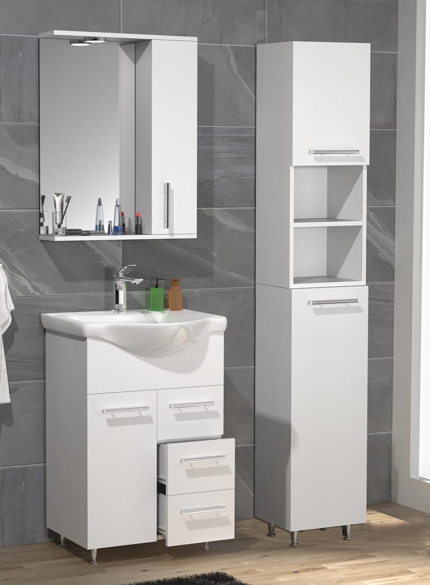 4-dielna umývadlová skrinka Lisalo L, biela