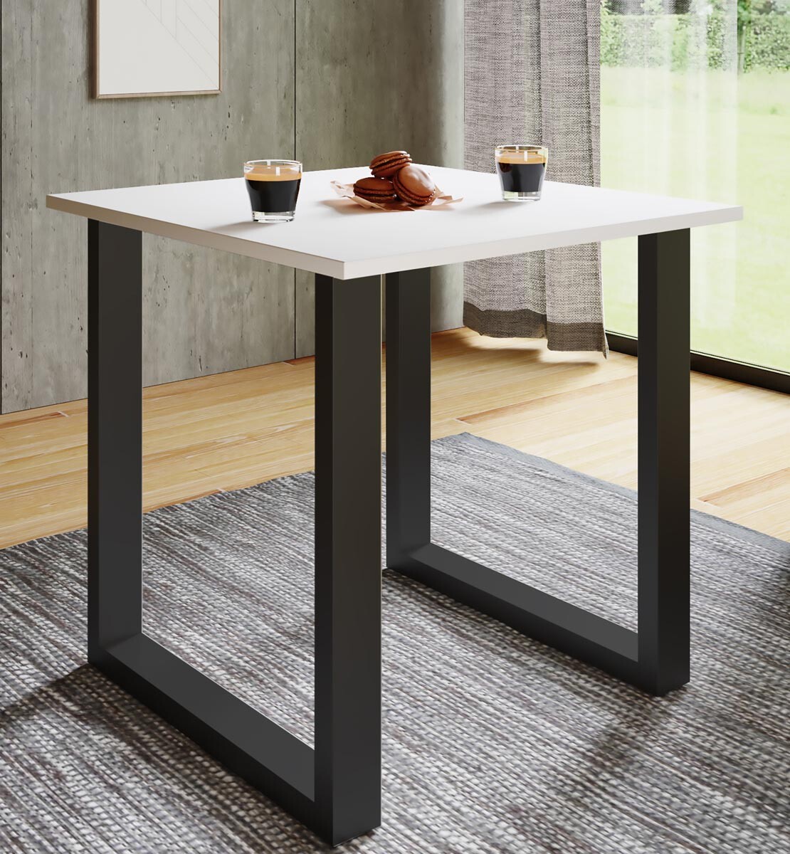 Jedálenský stôl Xona 80x50 s U-nohami, biely