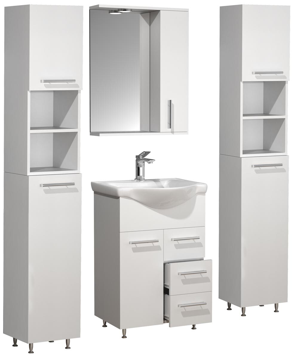5-dielna umývadlová skrinka Lisalo L, biela