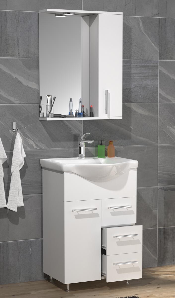 3-dielna umývadlová skrinka Lisalo L, biela