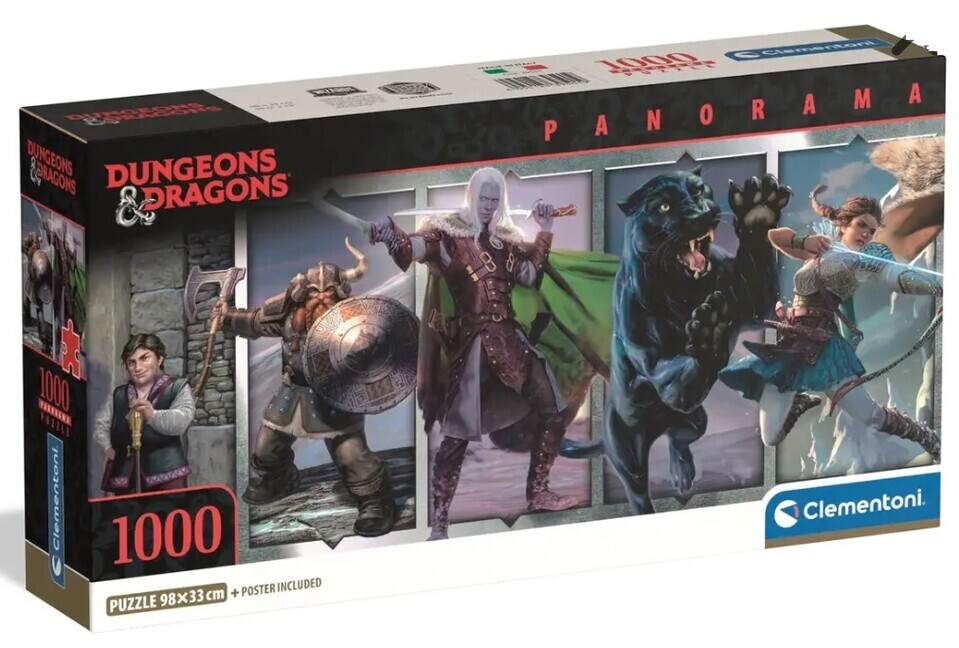 Clementoni Puzzle 1000 Panorama Dungeons&Dragons+plagát