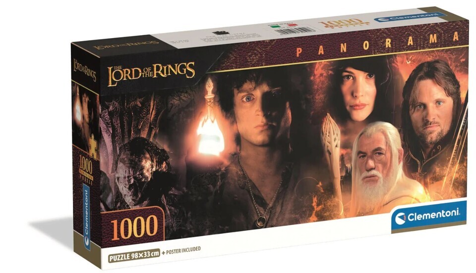 Clementoni Puzzle 1000 Panorama Lord of the Rings+plagát