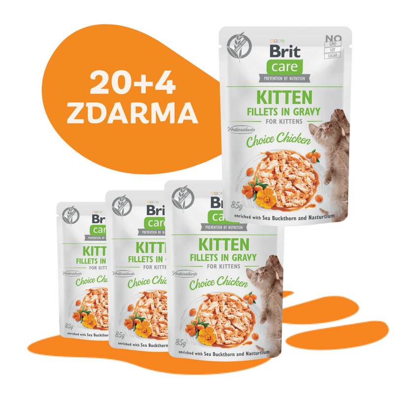 20 + 4 ZDARMA BCC Kitten. Fillets in Gravy Choice Chicken 85 g