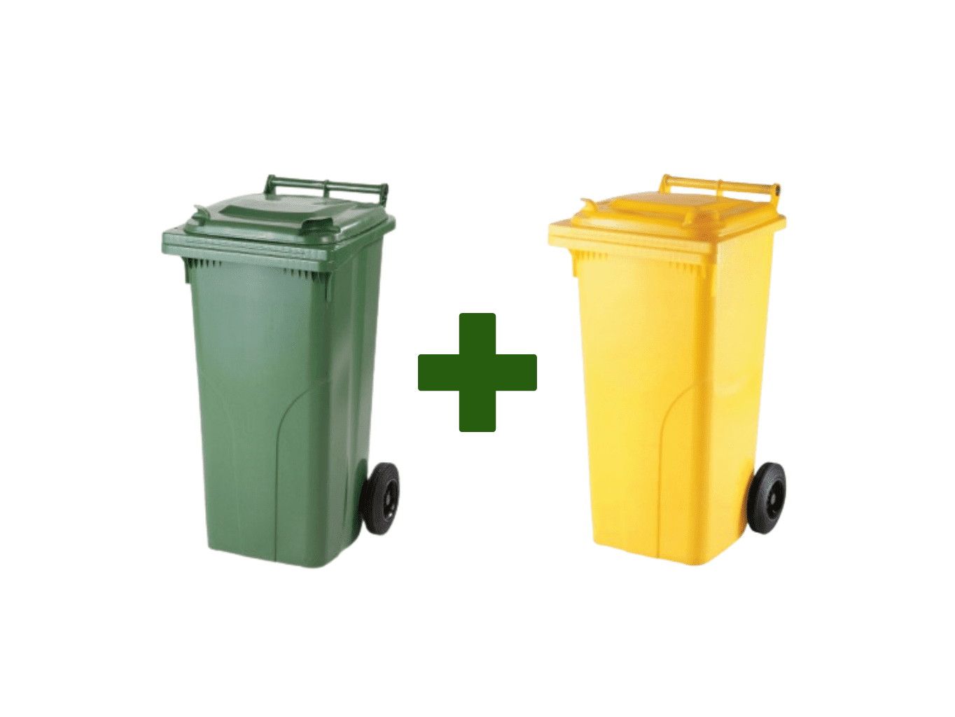 Akciový balíček - Popolnica Odpadová nádoba 120L zelená + žltá