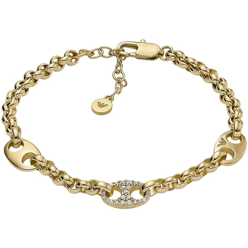 Emporio Armani Očarujúce pozlátený náramok so zirkónmi EGS3270710