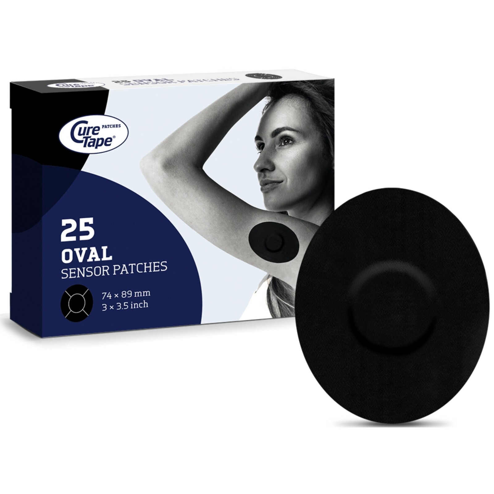 CureTape Klasická senzorová náplasť čierna 25 kusov