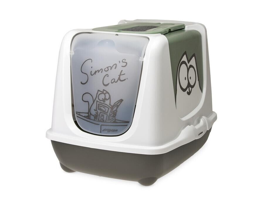 Simon's Cat toaleta pre mačky - sivá / zelená / biela