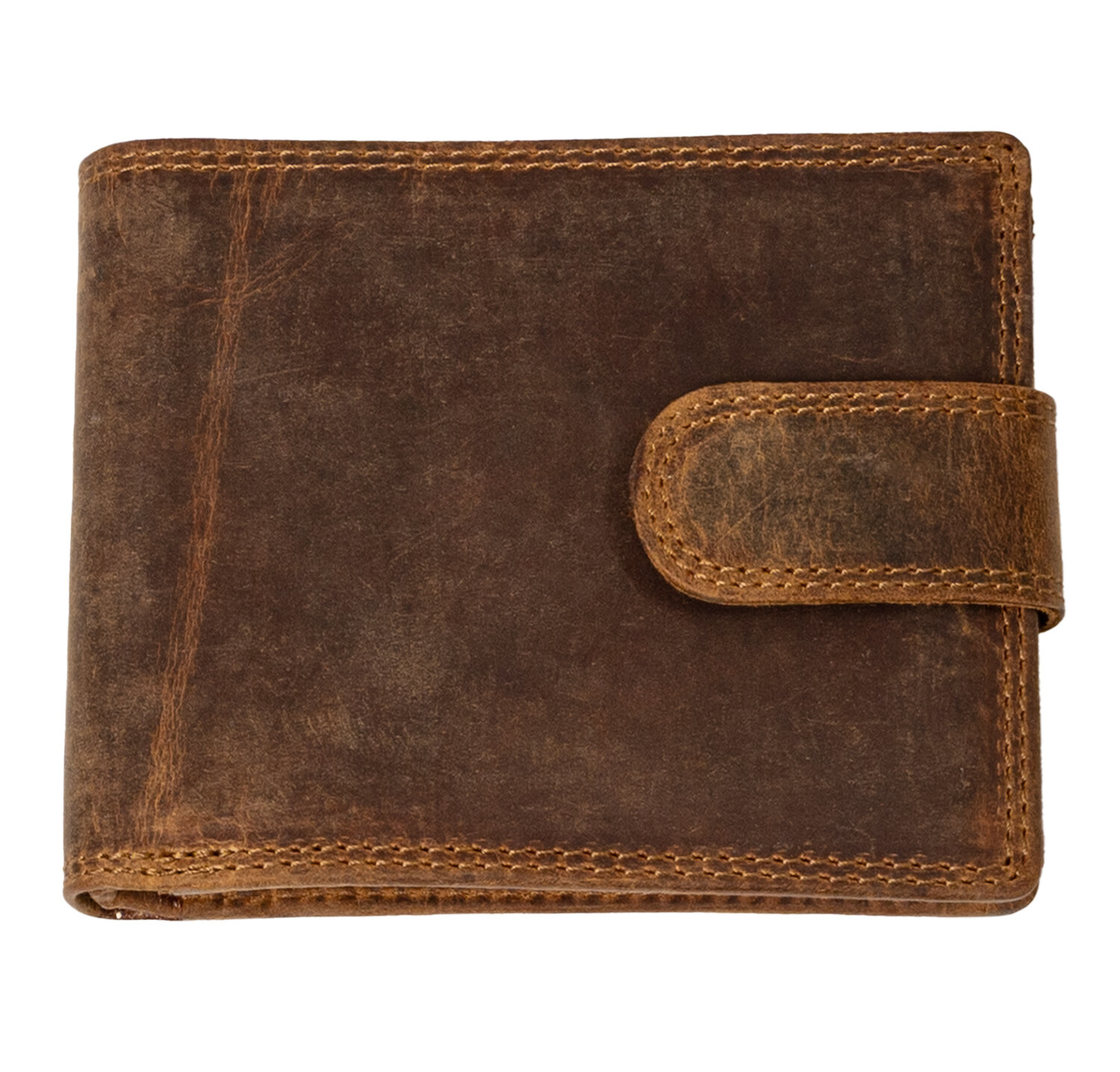 HL Kožená pánska vrecková peňaženka s prackou - hnedá