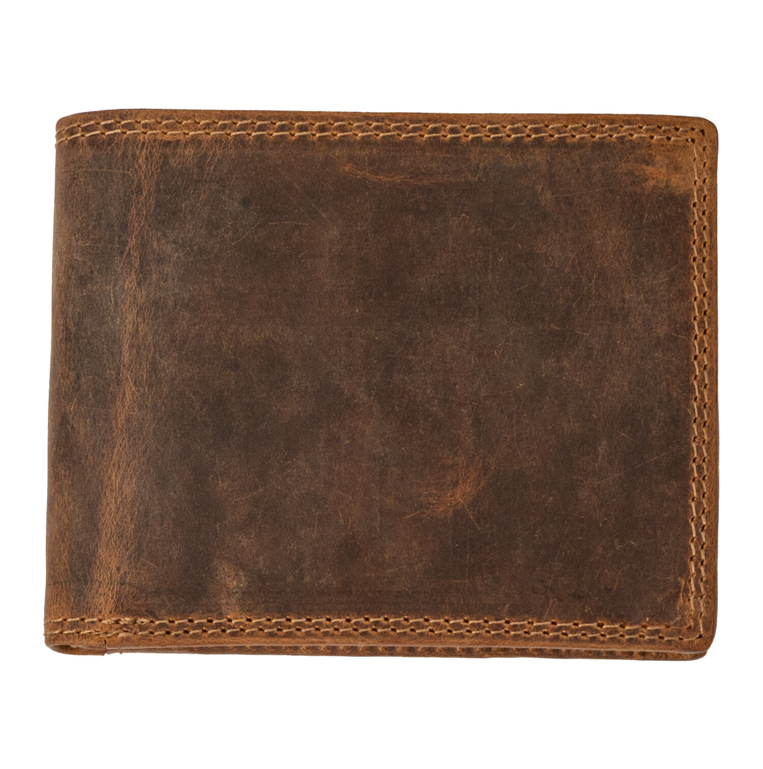 Kožená pánska tenká peňaženka bez zapínania - hnedá