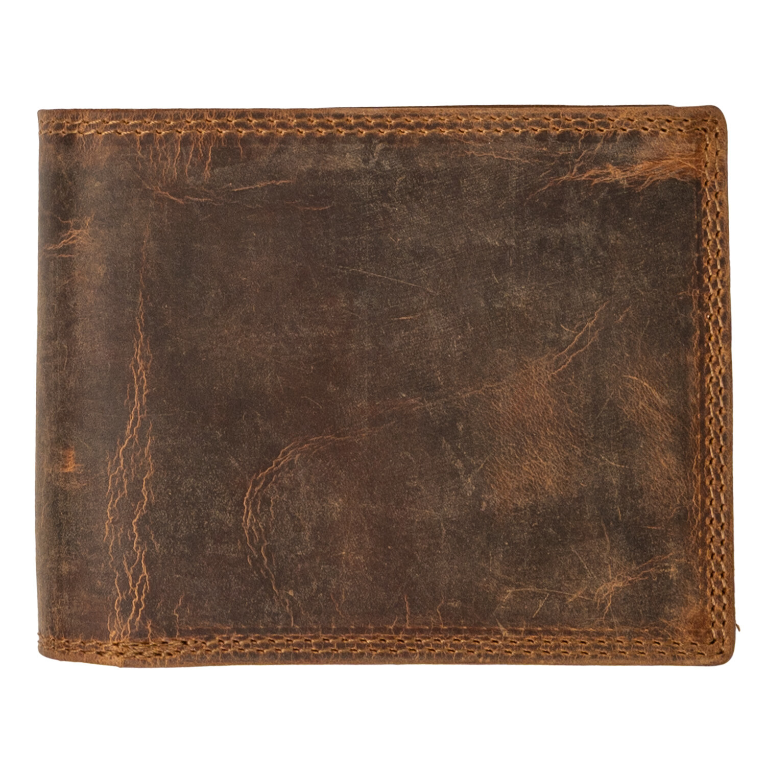 HL Kožená pánska peňaženka bez zapínania - hnedá