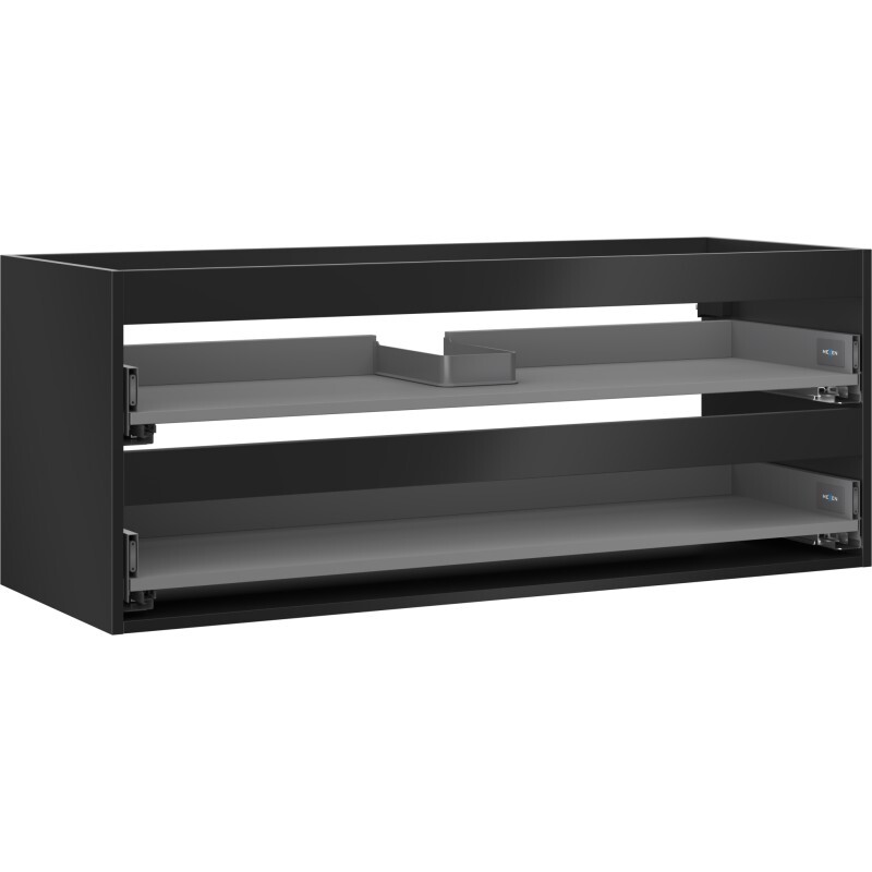 MEXEN - Box-A skrinka pre umývadlo 120, 2 zásuvky, čierna mat 91AX0-1200-470-2-71