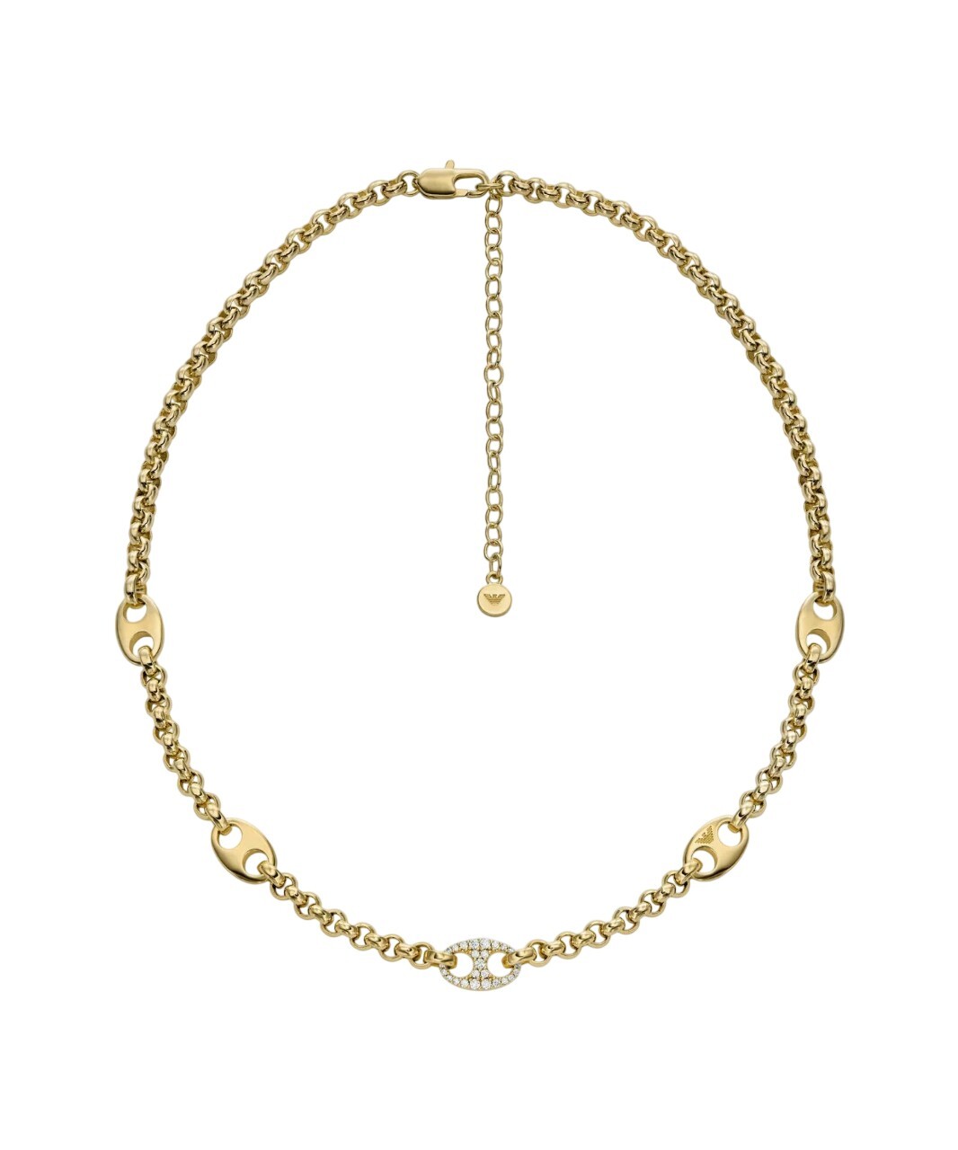 Emporio Armani Módny pozlátený náhrdelník so zirkónmi EGS3269710