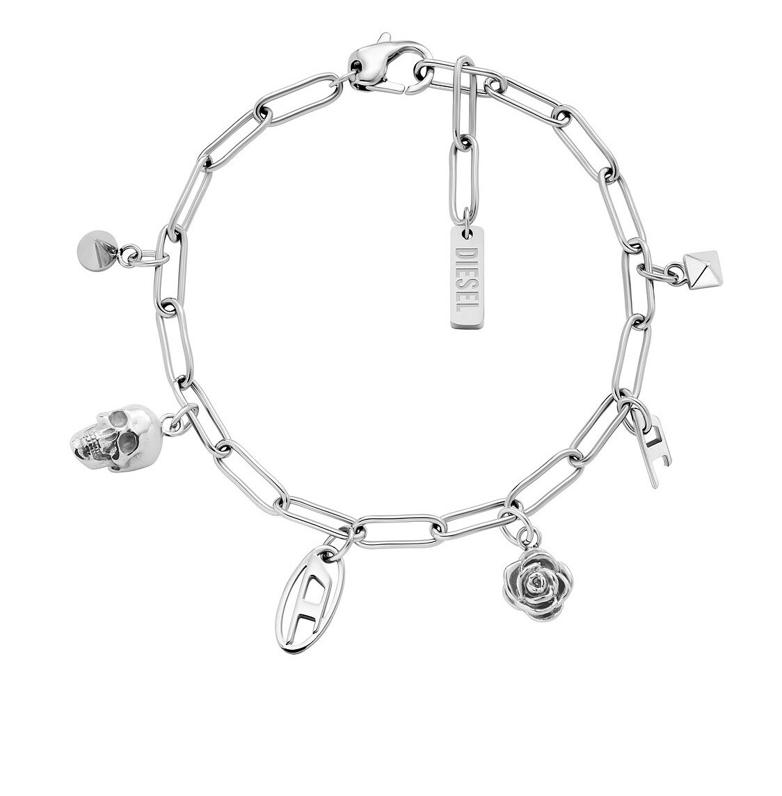 Diesel Moderný oceľový náramok s príveskami DX1604040