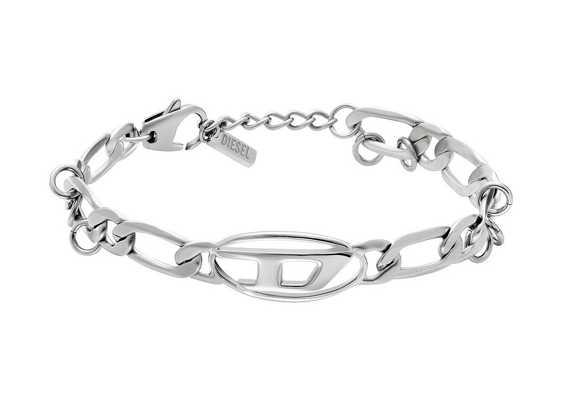 Diesel Moderný unisex náramok D Logo DX1599040