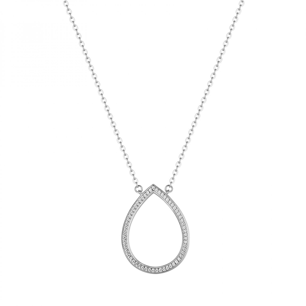 Rosato Jemný strieborný náhrdelník s kubickými zirkónmi Kvapka Sofia RZSO05