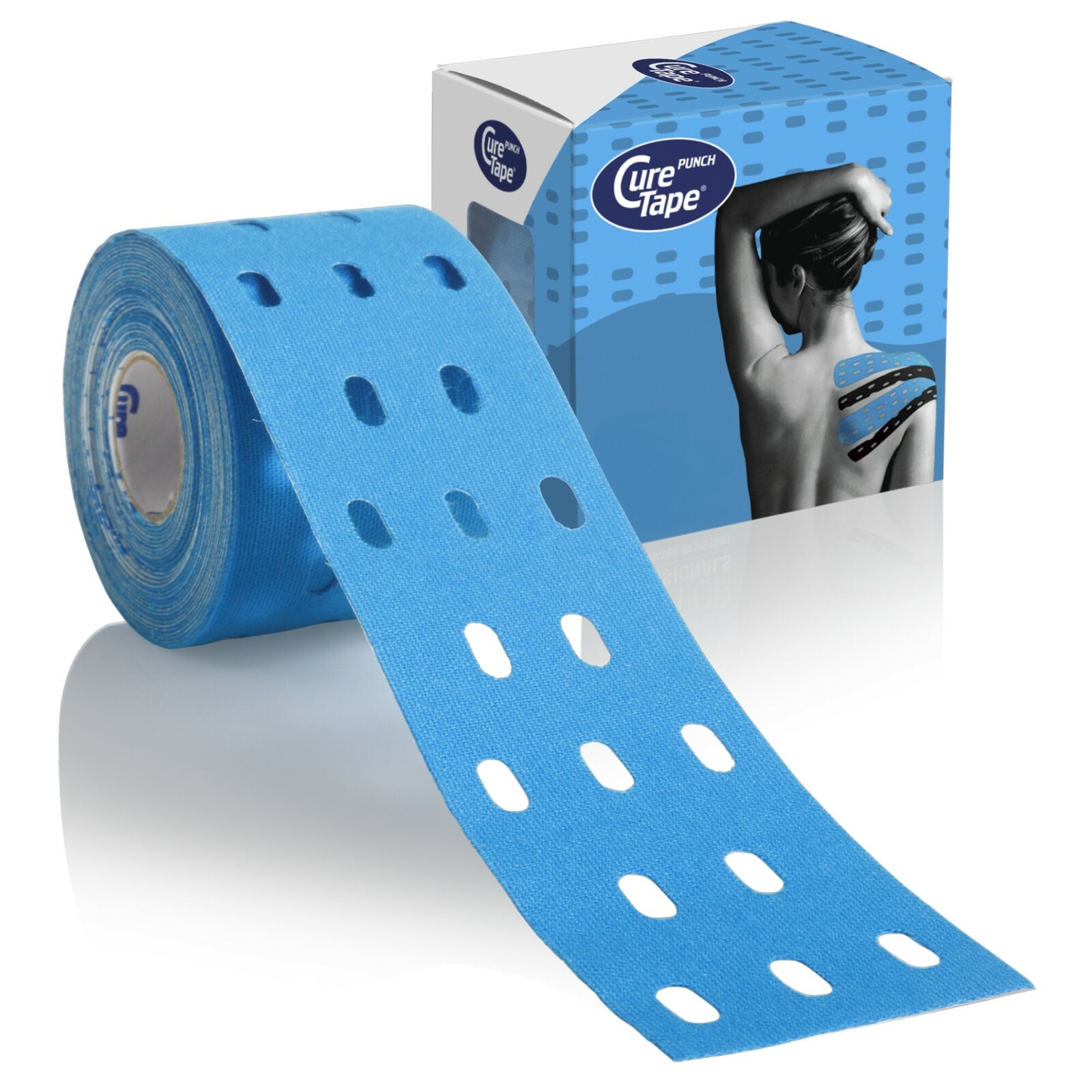 CureTape Kineziologický tejp Punch Blue 5 cm x 5 m