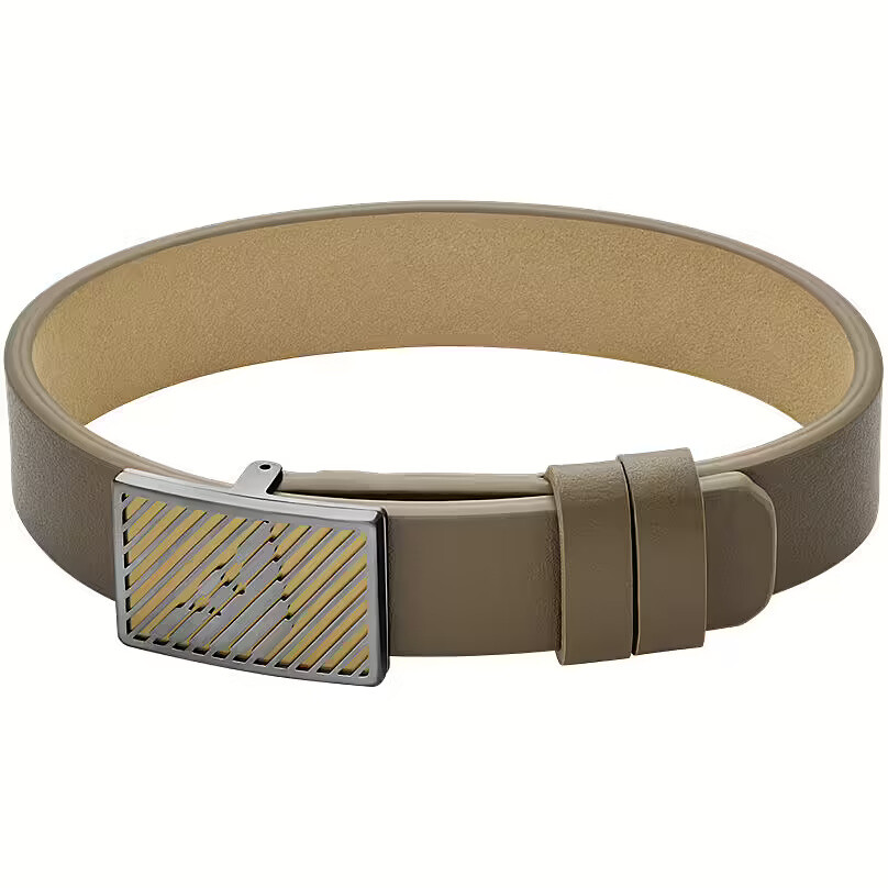 Emporio Armani Moderný hnedý kožený náramok EGS3240060