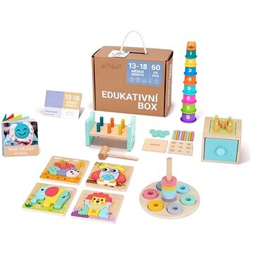 EliNeli Sada naučných hraček pro děti od 1 roku (13-18 měsíců), edukativní box