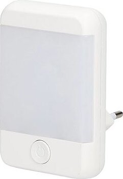 Garsaco Noční světlo do zásuvky s vypínačem 1 W, GSC, bílý obdélník, teplá barva světla