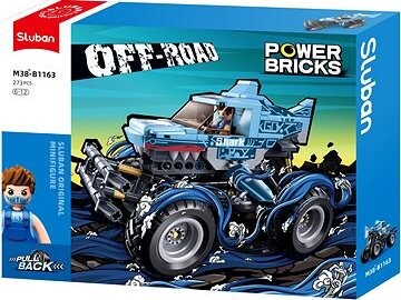 Sluban Power Bricks M38-B1163 Naťahovací Off-road Modrý Žralok
