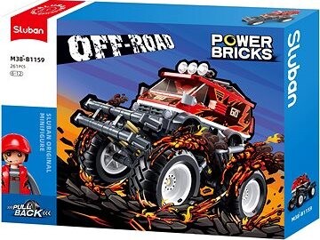 Sluban Power Bricks M38-B1159 Naťahovací Červený Off-Road GO