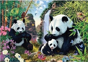 Schmidt Puzzle Pandy pri vodopáde 500 dielikov