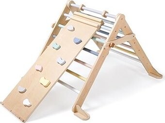 eliNeli Rostoucí montessori Piklerové trojúhelník 68 cm s prknem 2 v 1 - set pastel