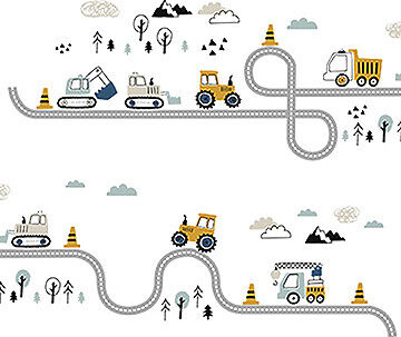 Sipo Nástenné samolepky Tractors on street