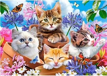 CASTORLAND Puzzle Mačiatka s kvetinami 500 dielikov