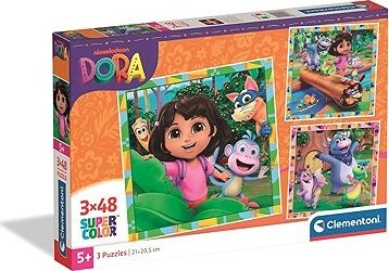 CLEMENTONI Puzzle Dora 3 v 1 3× 48 dielikov