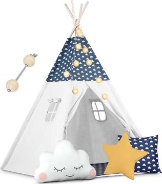 Nukido Dětský stan Tepee se světly - tmavě modrý