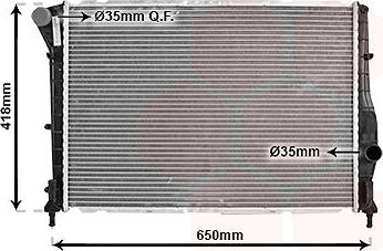 VAN WEZEL chladič, chladenie motora 01002084