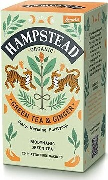 Hampstead Tea BIO Zelený čaj so zázvorom a citrónovou trávou 20 ks
