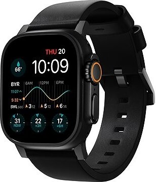 Nomad Modern Band Black Leather Black Hardware AW 46 mm/49 mm