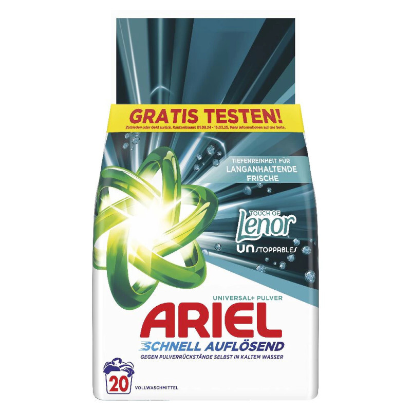 Ariel Universal+ Touch of Lenor prášok na pranie 20p 1,2 kg