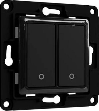 Shelly WS2, 2-tlačidlový spínač, bez rámčeka, čierny