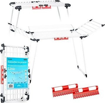 Massido Lina skladací stojanový sušiak na bielizeň, biely