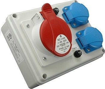 SEZ-CZ Minizásuvková rozvodnice Praktik, IP 54, 1 × 3253, 2 × 230 V