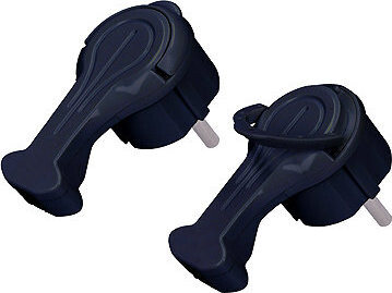 Solight Zástrčka úhlová, nízký profil od stěny, IP20, černá