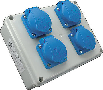 SEZ-CZ Minizásuvková rozvodnice Praktik, IP 54, 4 × 230 V, 16 A