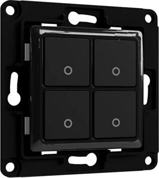 Shelly WS4, 4-tlačidlový spínač, bez rámčeka, čierny