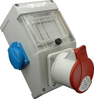 SEZ-CZ Minizásuvková rozvodnice nejištěná 1 × 3253 + 2 × 230 V, 4 modulové okénko, IP 44