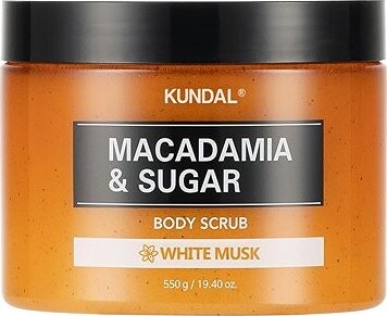 Kundal Macadamia & Sugar Body Scrub – telový peeling 550 g, White Musk