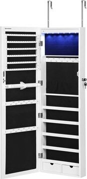 Songmics Wade Závesná šperkovnica, biela/čierna